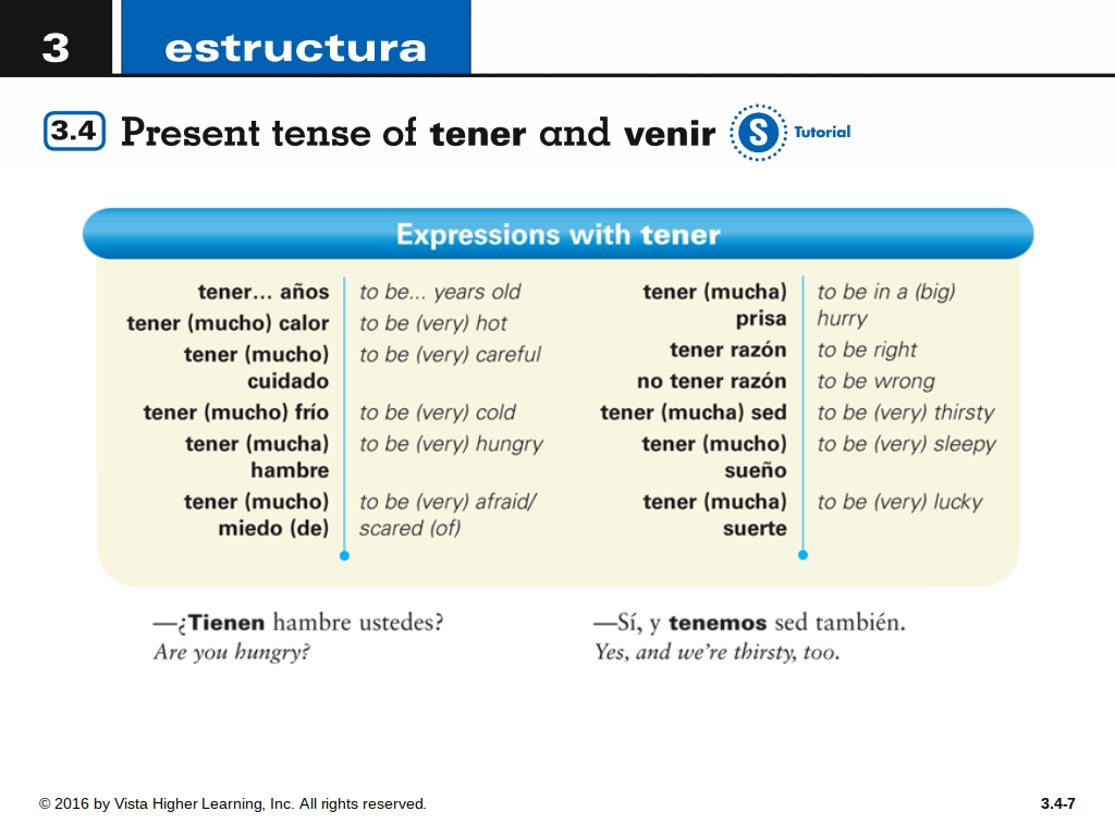 El Verbo Tener Explicaci N